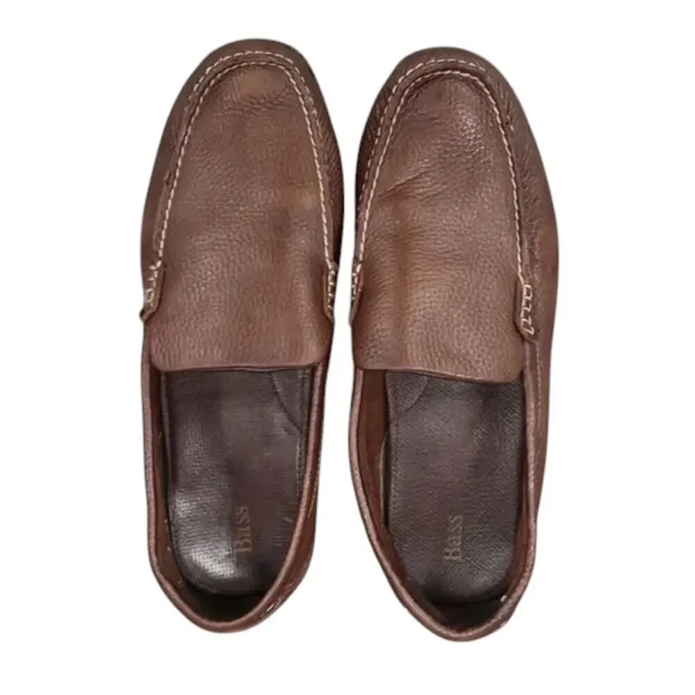 Bass Shoes Mens 11 Slip On Driving Loafers Brown Leather Classic Cristo Comfort